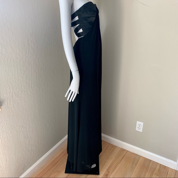 LA FEMME Black Strapless Formal Long Maxi Dress Black Tie Size 0 - Picture 12 of 15